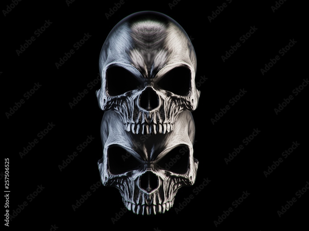Dark heavy metal skulls on top of eachother Dark heavy metal skulls on top of eachother