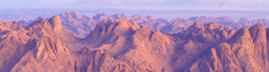 Papier peint photo Pourpre Amazing Sunrise at Sinai Mountain, Beautiful dawn in Egypt, Beautiful view from the mountain   © Mountains Hunter