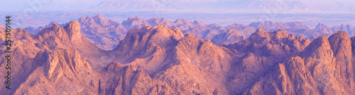 Canvas Print Amazing Sunrise at Sinai Mountain, Beautiful dawn in Egypt, Beautiful view from