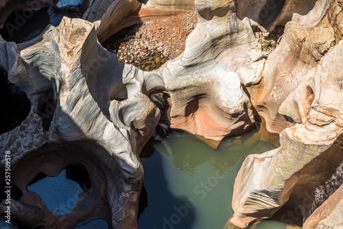 Bourke's Luck Potholes rock formation in Blyde River Canyon Reserve, South Africa.
