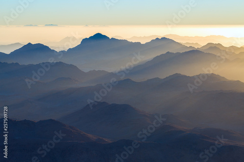 Amazing Sunrise at Sinai Mountain  Beautiful dawn in Egypt  Beautiful view from the mountain 