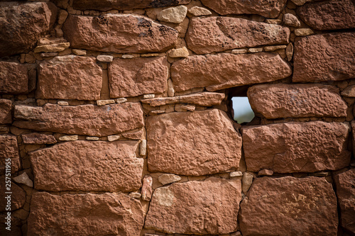 Detail of ruin wall in Hovenweep National Monument, Utah, USA photo