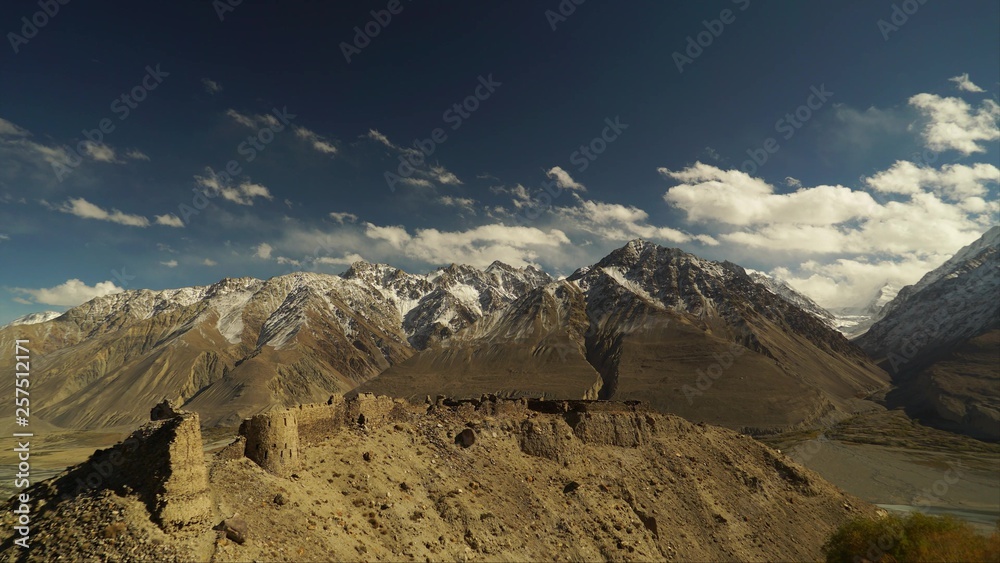 Ruins of Yamchun Fortress,Pamir, the border of Afghanistan