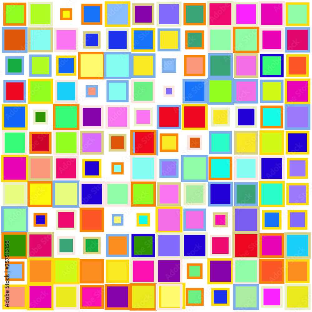 Bright colorful squares on a white background. Bright colorful squares on a white background.