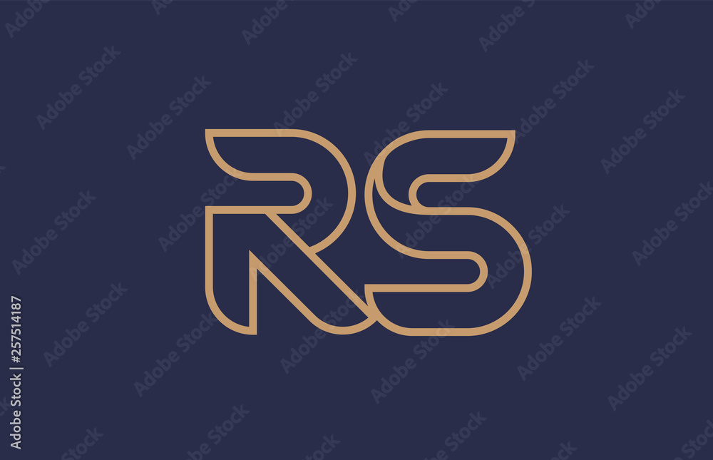 brown blue line alphabet letter RS R S logo combination company icon design brown blue line alphabet letter RS R S logo combination company icon design