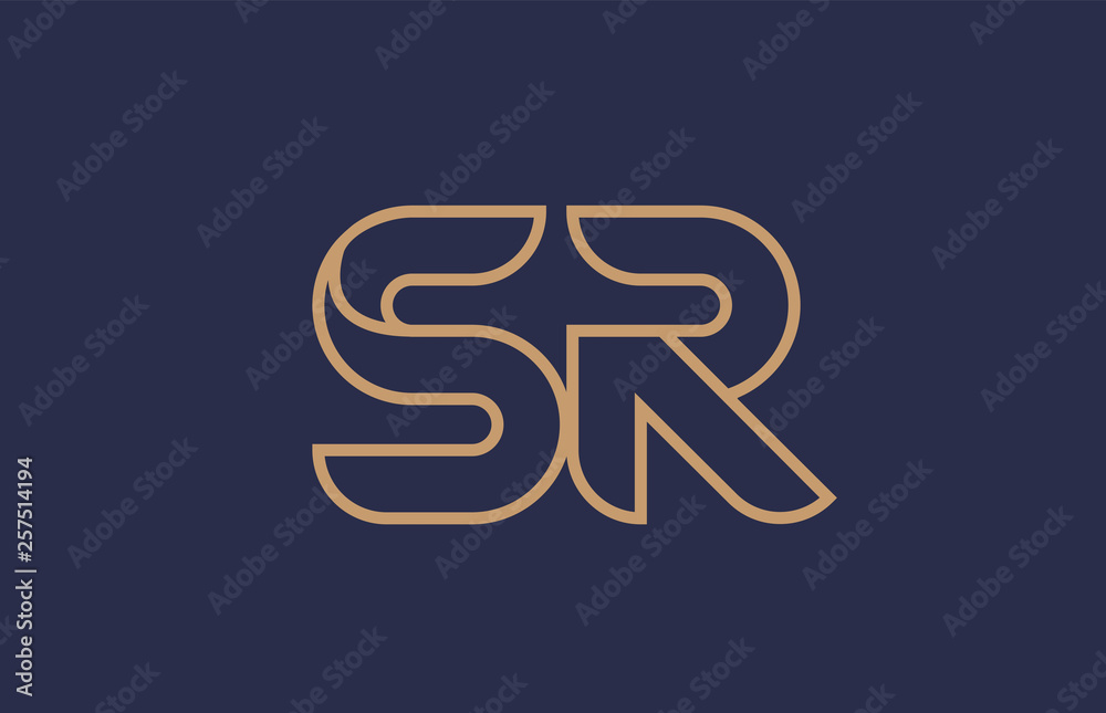 brown blue line alphabet letter SR S R logo combination company icon design brown blue line alphabet letter SR S R logo combination company icon design