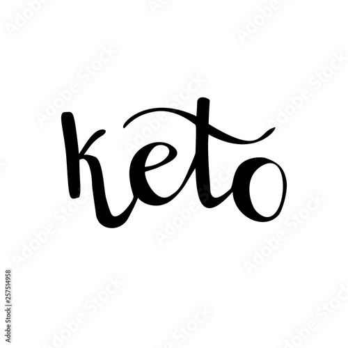 Keto. Vector lettering illustration of a hand written word for logo, label, icon design on a healthy eating, ketogenic diet, low carb high fat diet topic.