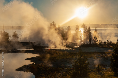 Sunrise the the West Thumb Aera of Yellowstone National Park