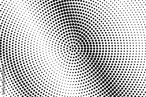 Black and white halftone vector background. Grungy dot gradient. Rough dotwork surface. Contrast dotted halftone.