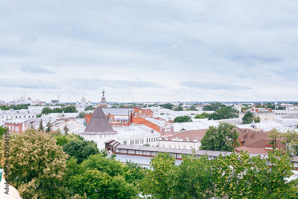 YAROSLAVL, RUSSIA - JUNE 26, 2015: Yaroslavl is one of the oldest Russian cities, founded in the XI century. The Museum-reserve Yaroslavl Kremlin. View from the bell tower.