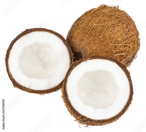 coconuts isolated on the white background  with clipping path