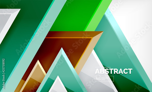 Flying triangles compostion geometric background