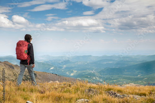 Female Hiker Exploring Mount Evans Towards Lincoln Lake In Colorado, Usa