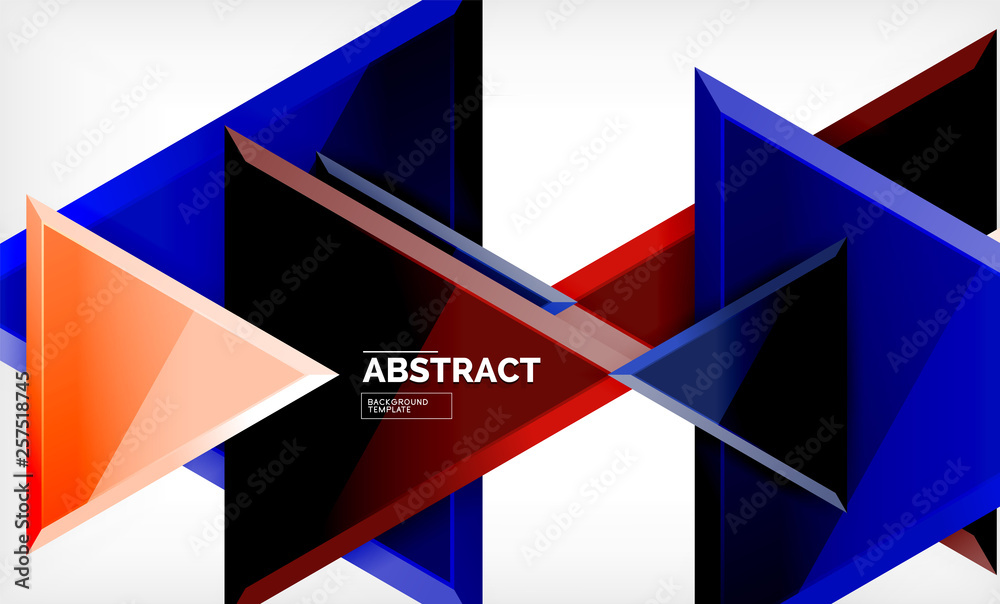 Flying triangles compostion geometric background Flying triangles compostion geometric background