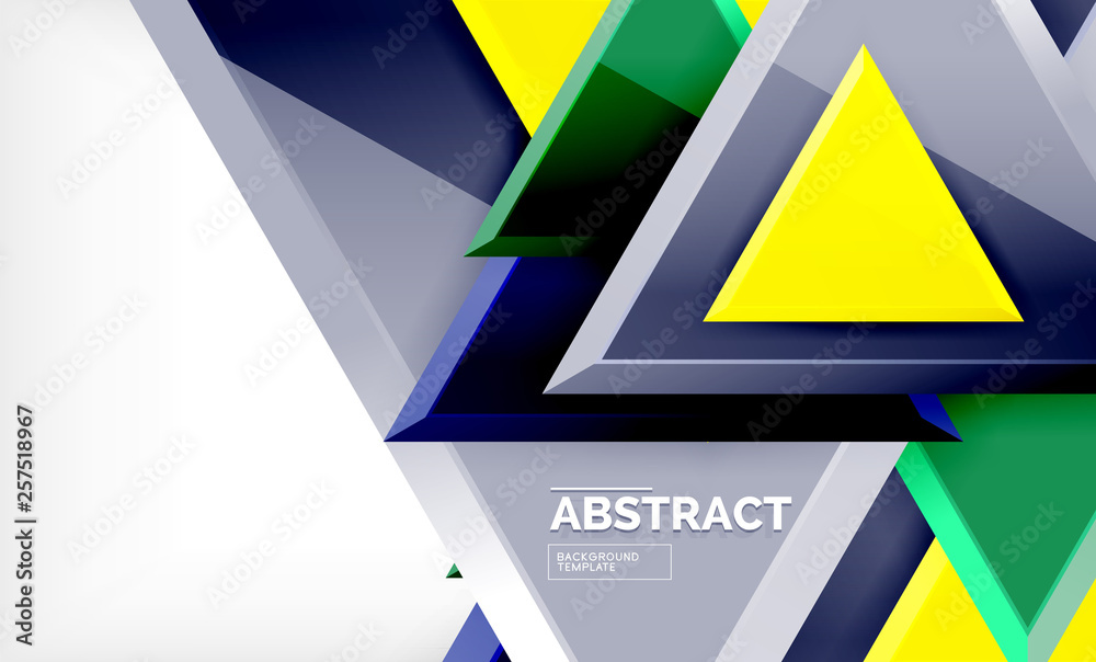 Flying triangles compostion geometric background Flying triangles compostion geometric background
