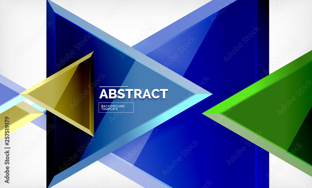 Flying triangles compostion geometric background Flying triangles compostion geometric background