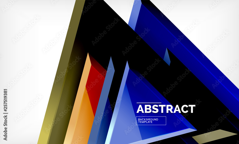 Flying triangles compostion geometric background Flying triangles compostion geometric background