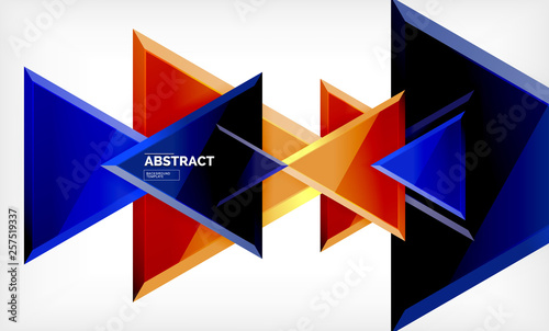 Tech futuristic geometric 3d shapes  minimal abstract background