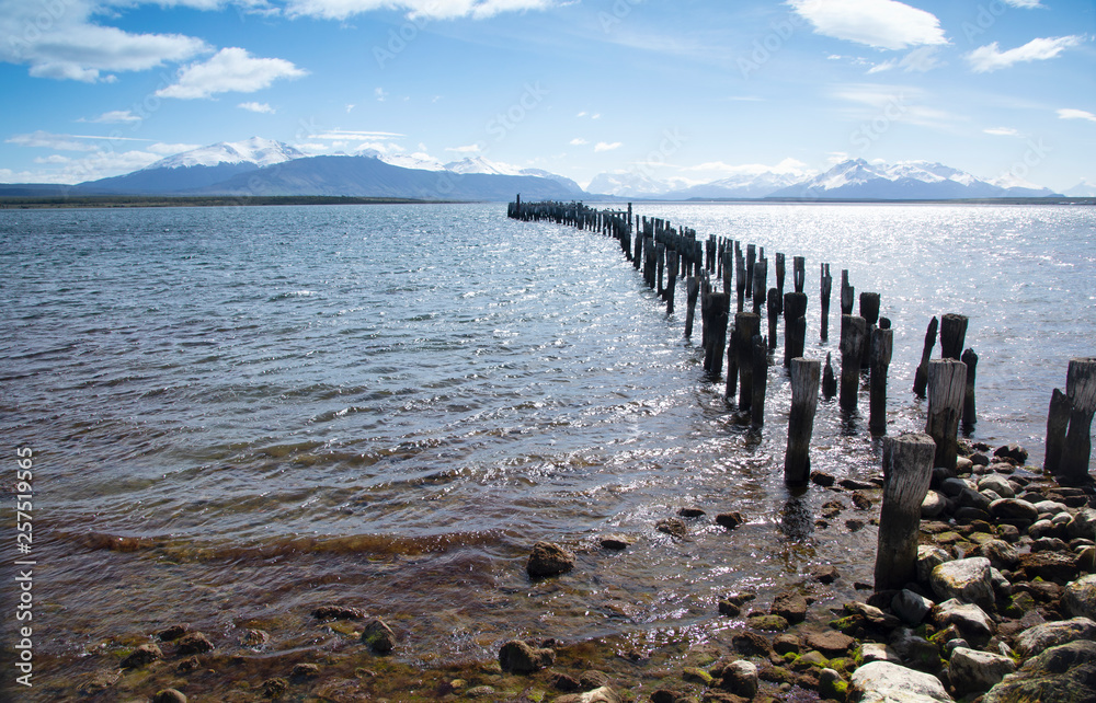Fototapeta premium Old pier in Puerto Natales, Chile