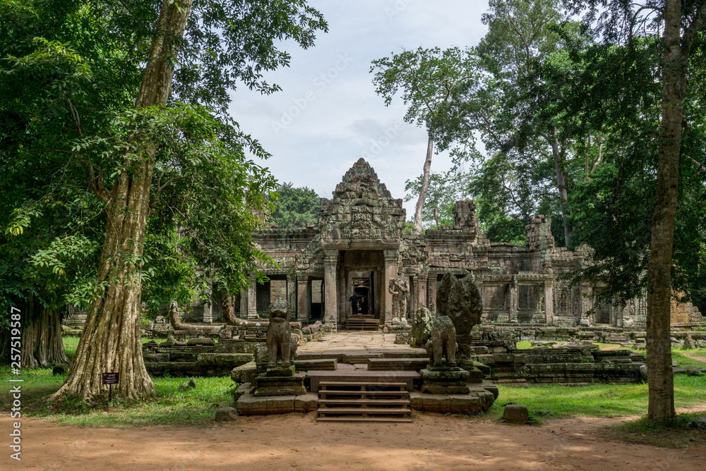 Beautiful khmer architecture at the Preah Khan temple near Angkor Wat