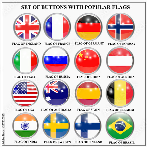 Bright set of banners with flags. Colorful illustration with flags of the world for web design. Illustration with white background. Free Download Bright set of banners with flags. Colorful illustration with flags of the world for web design. Illustration with white background. - GFXLoad