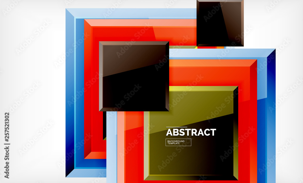 Square geometrical background Square geometrical background