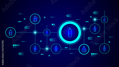 hair foam icon. From Bottle set