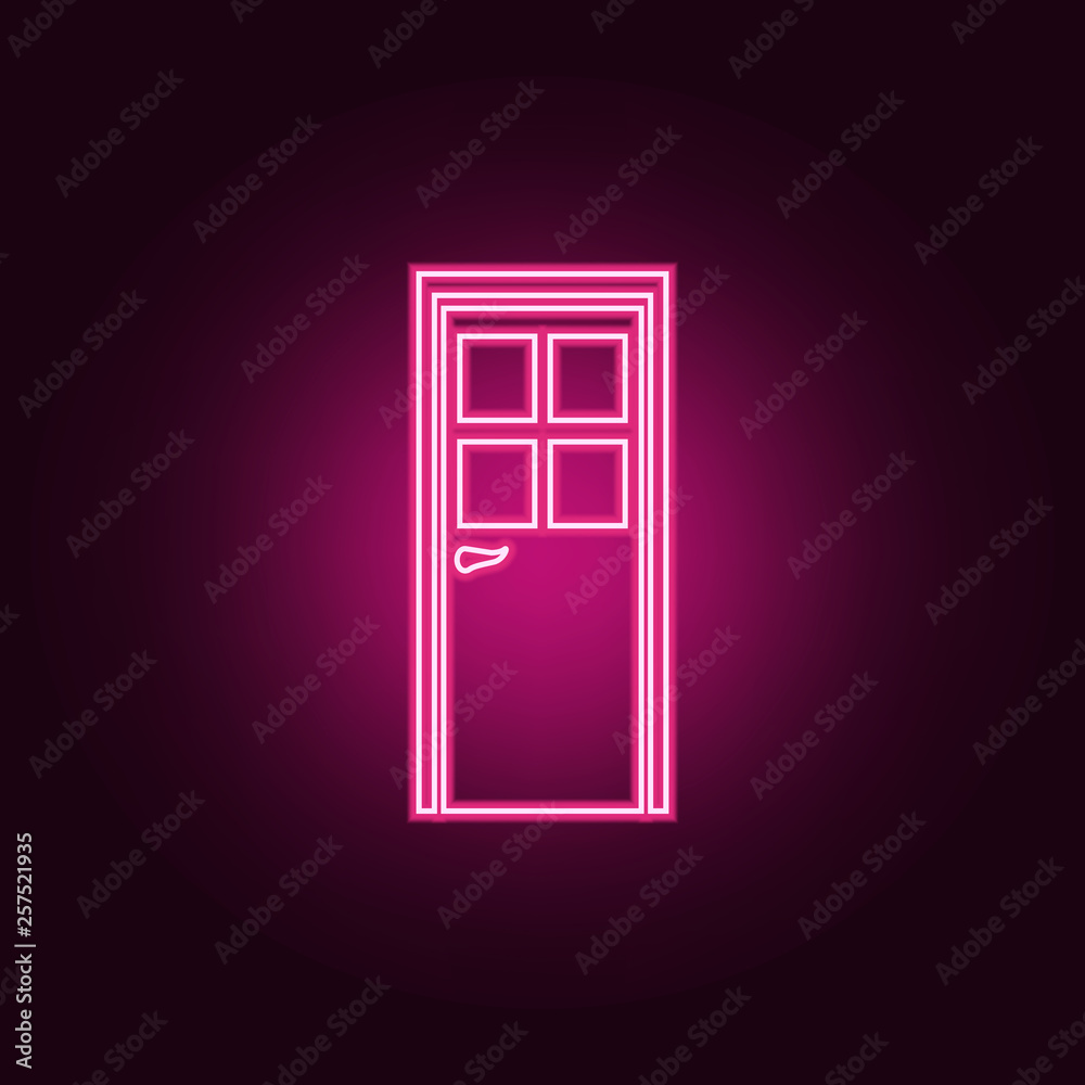 Door icon. Elements of Door in neon style icons. Simple icon for websites, web design, mobile app, info graphics