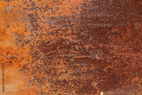 Grunge rusted metal texture. Rusty corrosion and oxidized background. Worn metallic iron panel. © Sergey