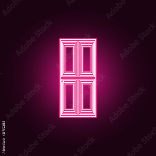 Door icon. Elements of Door in neon style icons. Simple icon for websites  web design  mobile app  info graphics