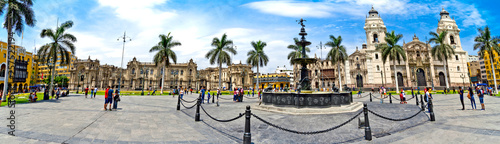 Panorama of the Plaza de Armas - Lima in Peru photo