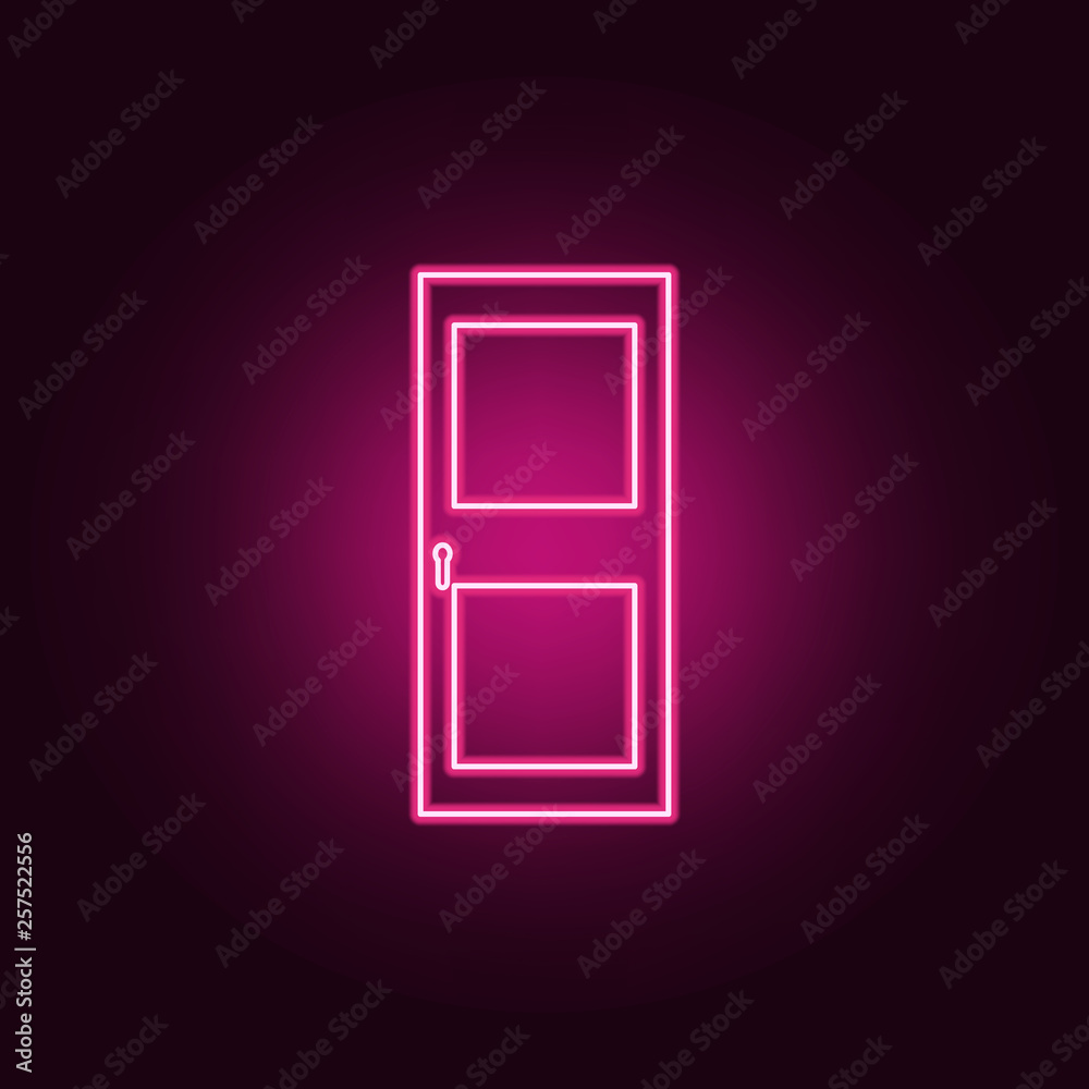 interroom door icon. Elements of Door in neon style icons. Simple icon for websites, web design, mobile app, info graphics