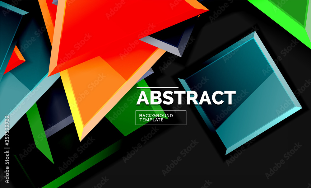 Squares and triangles geometrical background Squares and triangles geometrical background