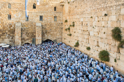 Jews praying at Wailing Wall, Jerusalem, Israel