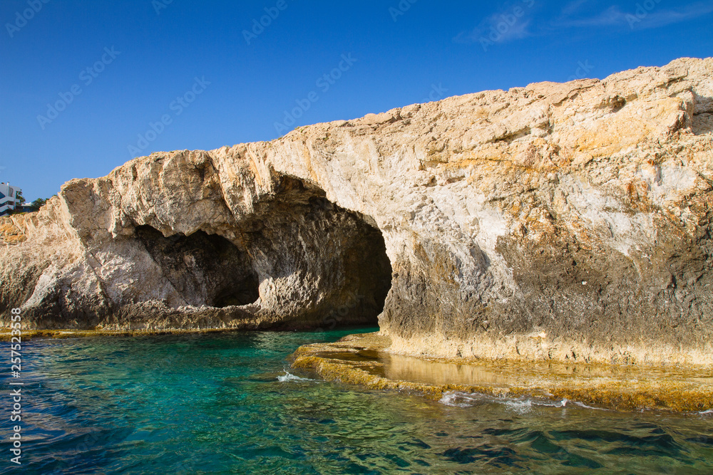 Mediterranean sea landscape. National Forest Park Cape Greco in Ayia Napa, Cyprus