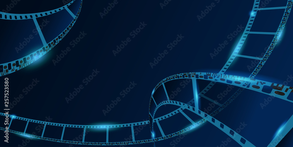 Film and photography strip roll. Vector cinema background.