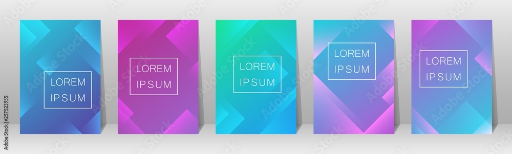 Fototapeta premium Set of flyer template design with abstract background