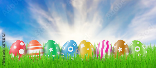 Easter Eggs in Grass