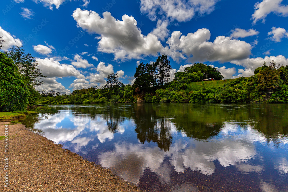 New Zealand, North Island, Waikato Region. Waikato River near Hamilton Gardens (Hamilton city)