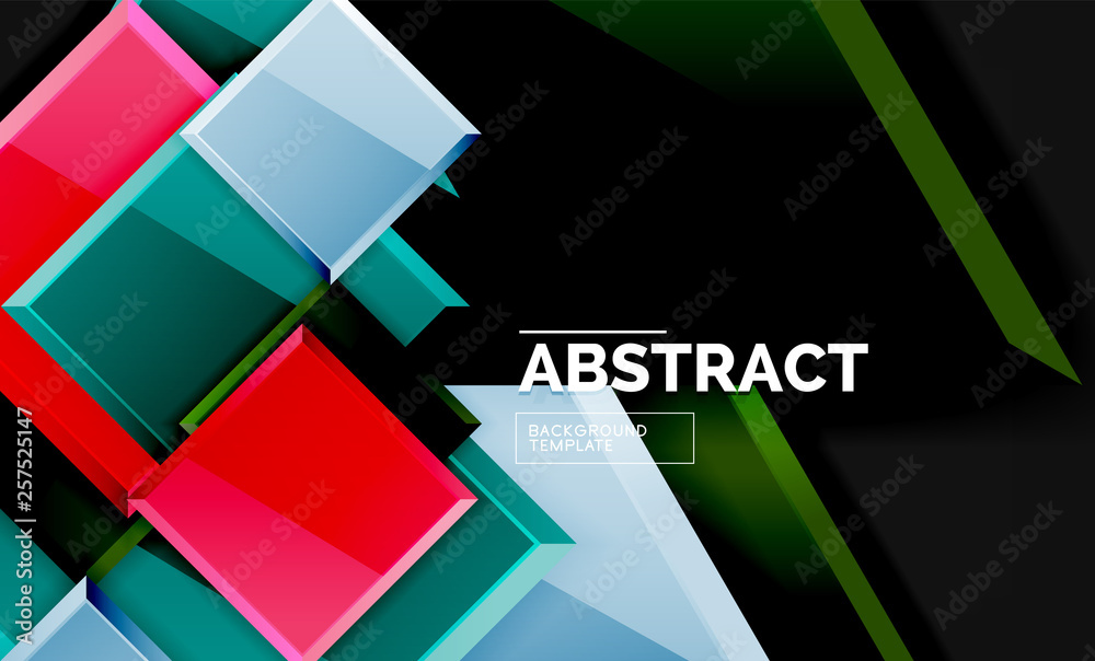 Squares and triangles geometrical background Squares and triangles geometrical background