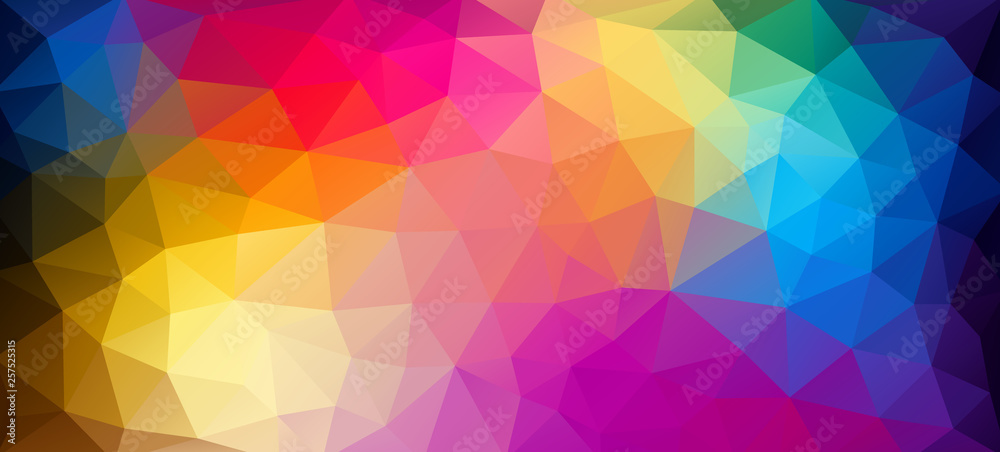 Flat horizontal bright color geometric triangle wallpaper