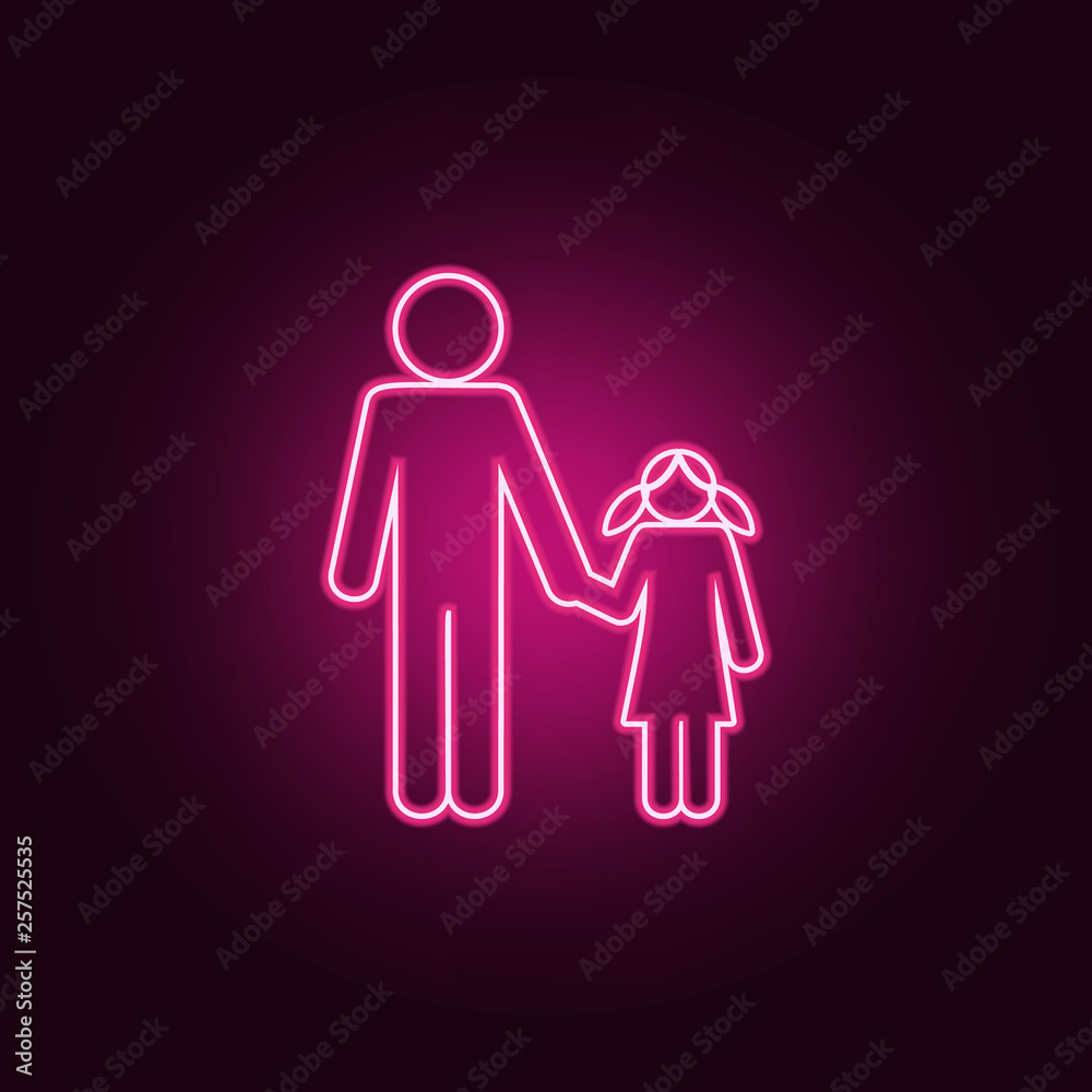 father and daughter holding hands icon. Elements of Family in neon style icons. Simple icon for websites, web design, mobile app, info graphics father and daughter holding hands icon. Elements of Family in neon style icons. Simple icon for websites, web design, mobile app, info graphics