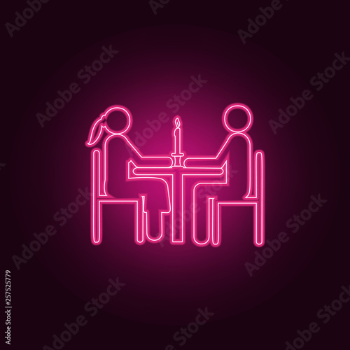 married couple at dinner icon. Elements of Family in neon style icons. Simple icon for websites, web design, mobile app, info graphics