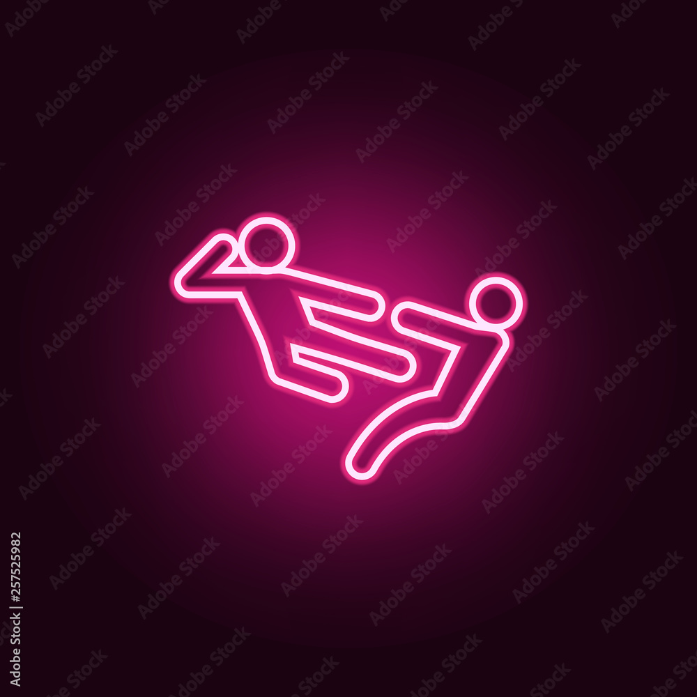 kick in flight icon. Elements of Fight in neon style icons. Simple icon for websites, web design, mobile app, info graphics kick in flight icon. Elements of Fight in neon style icons. Simple icon for websites, web design, mobile app, info graphics