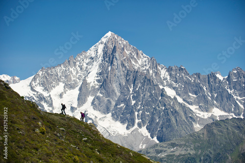 Wallpaper Mural Man and woman hiking in Le Brevent Mountains Torontodigital.ca