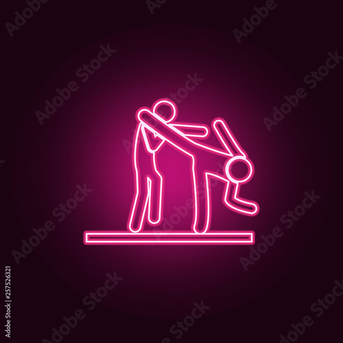 dodging icon. Elements of Fight in neon style icons. Simple icon for websites, web design, mobile app, info graphics
