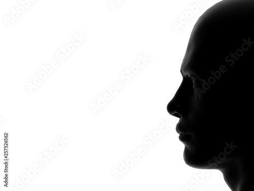 Human Man Head isolated on White 3D Rendering © Lasha Kilasonia