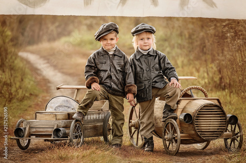 Portrait of three young rural drivers © Alexandr Vasilyev