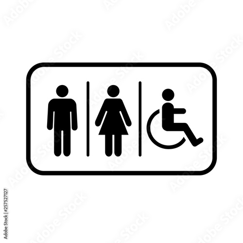 Lavatory Icon. Rest Room Signage. Toilet Symbol Vector Illustration Logo Template.