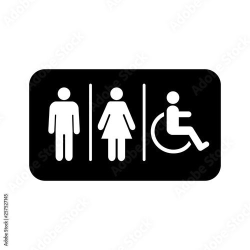 Lavatory Icon. Rest Room Signage. Toilet Symbol Vector Illustration Logo Template.